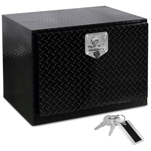 24" Werkzeugkasten aus Aluminium mit schwarzer Diamantplatte für Pickup-Truck