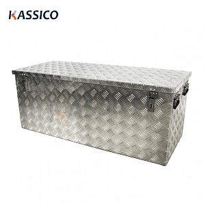 312L Große silberne Schachbrettbox aus Aluminium